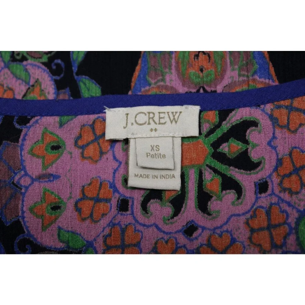 J.Crew women's‎ floral print 3/4 sleeve summer tunic top beach coverup XS
